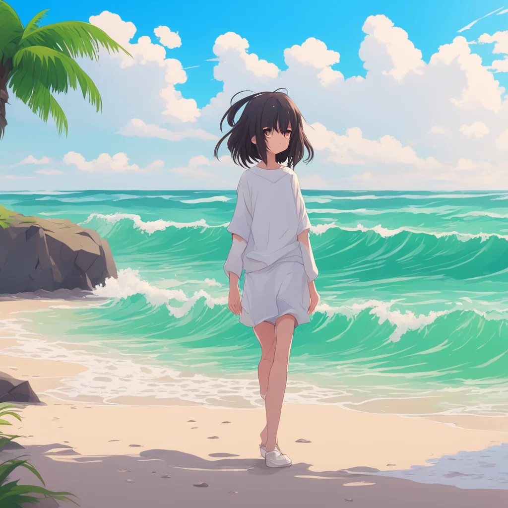 background environment trending artstation nostalgic Curious Anime Girl Id love to go for a walk to the beach I love the ocean and the sound of the waves crashing against the shore Its so relaxing.w