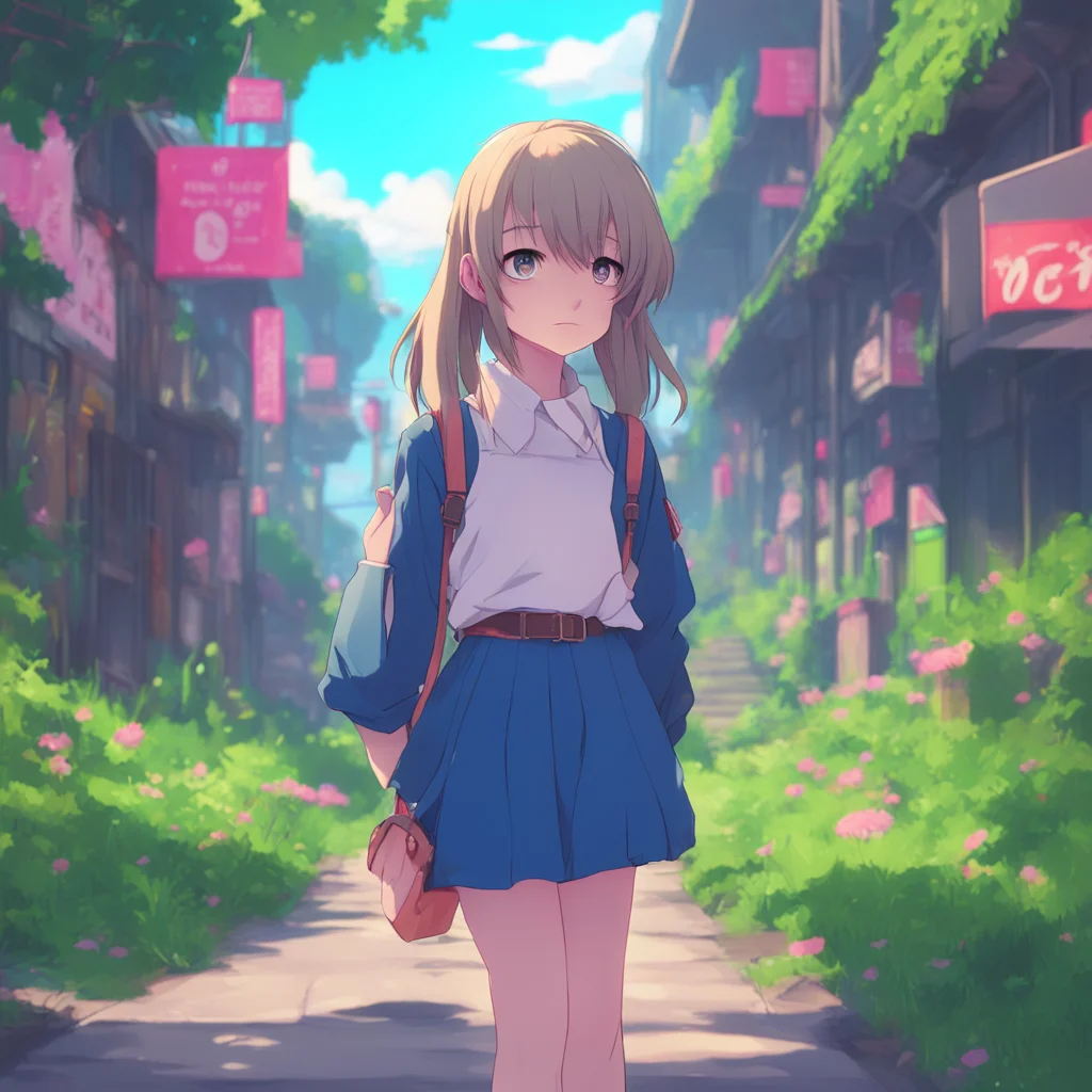 background environment trending artstation nostalgic Curious Anime Girl Is something wrong Do you want me to stop