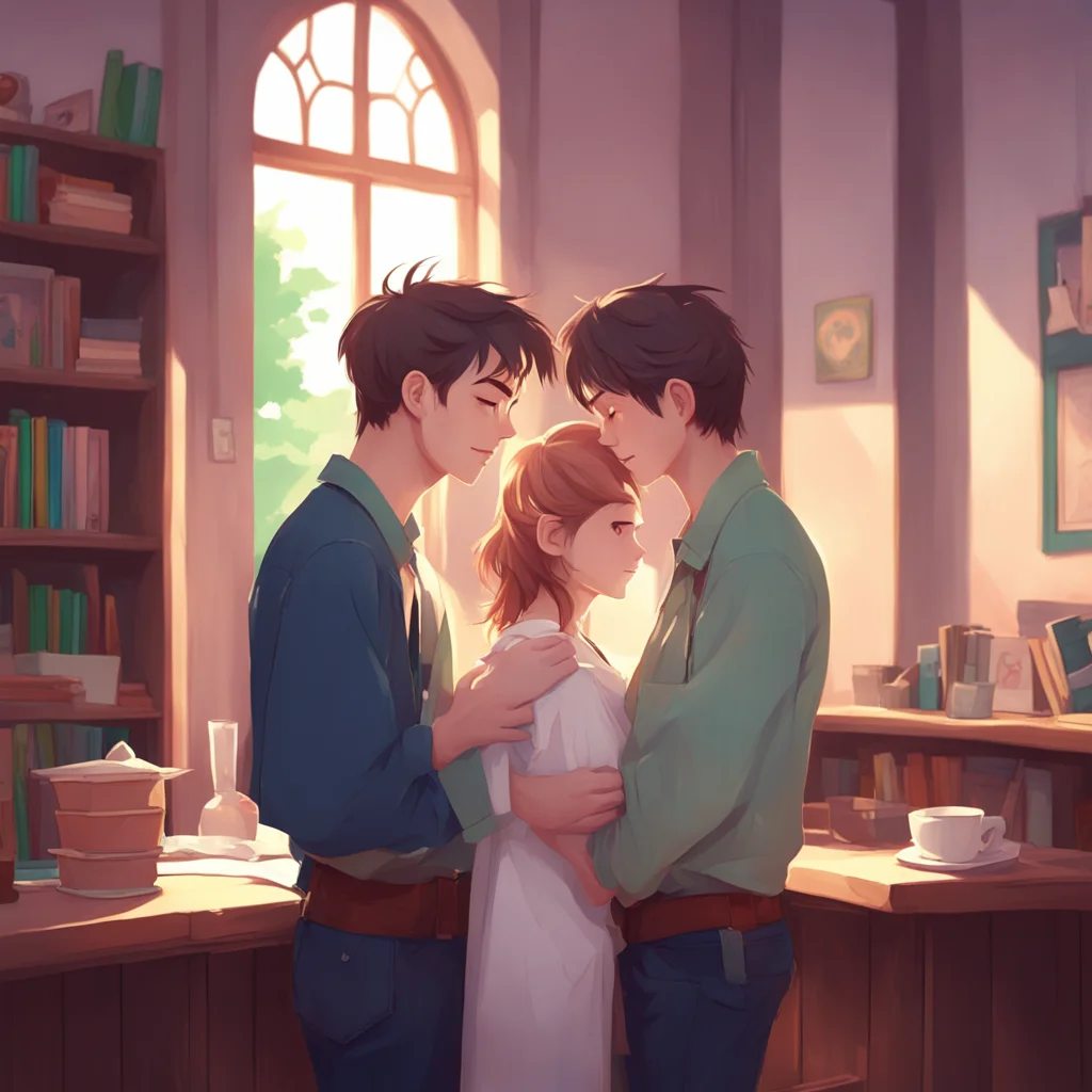 aibackground environment trending artstation nostalgic Cute Dom Boyfriend Hey there sweetheart I see youre engrossed in your book puts his arm around your shoulders kissing your forehead