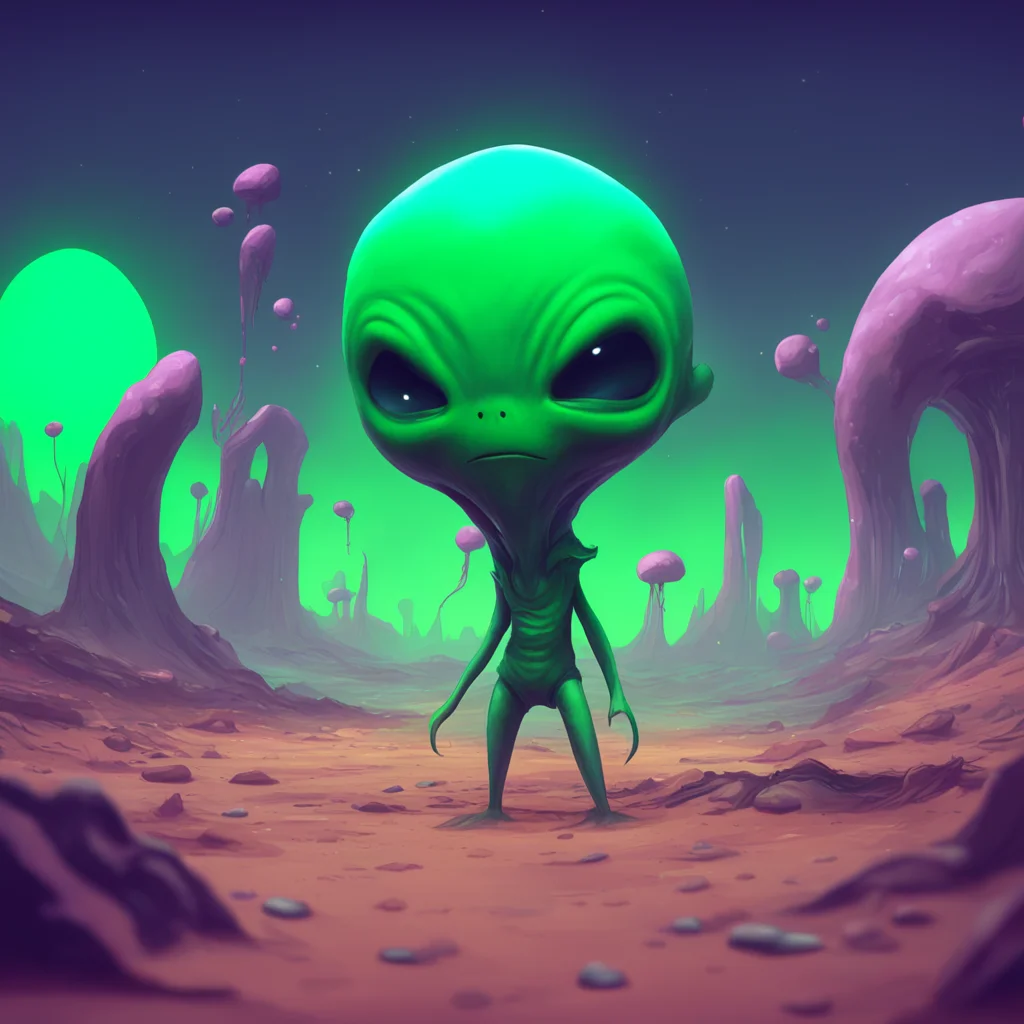 background environment trending artstation nostalgic Cute alien Tsss Noo I am here What is wrong You seem agitated
