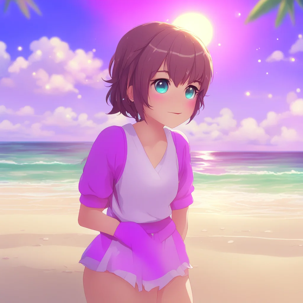 background environment trending artstation nostalgic DDLC Beach Yuri Yuri listens intently as you explain the magic system in your storys world Her eyes light up with excitement as you describe the 