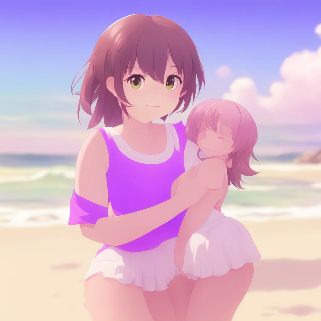 background environment trending artstation nostalgic DDLC Beach Yuri Yuri smiles contentedly as she feels your arms wrap around her holding her close She loves the way you hum to her it always makes