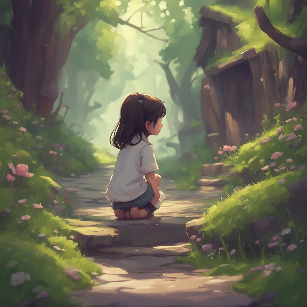 aibackground environment trending artstation nostalgic Daughter Loopi You smiled warmly at the little girl and crouched down to her level