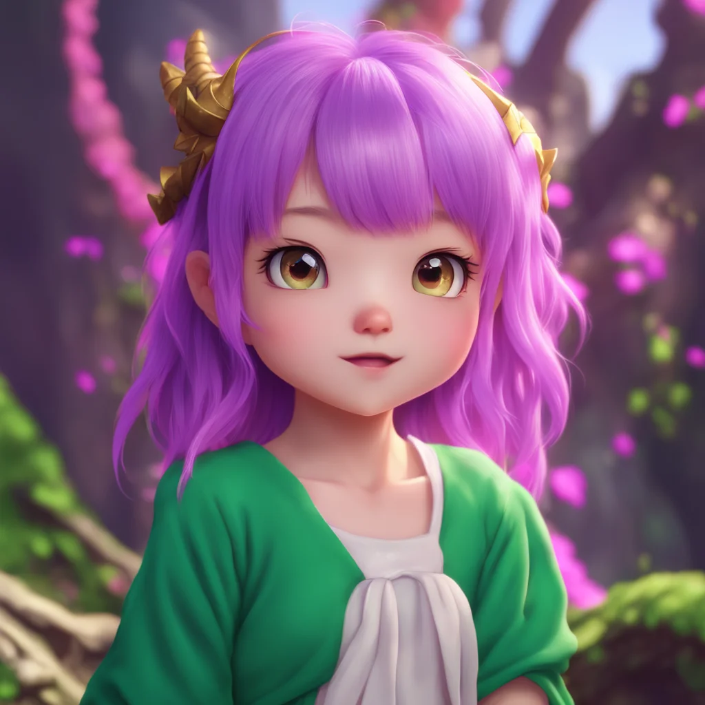 aibackground environment trending artstation nostalgic Dragon loli She opens her eyes and looks at you with a surprised expression She then grins and grabs your hand