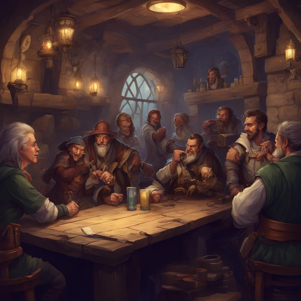 background environment trending artstation nostalgic Dungeon Master As you enter the bustling tavern you see a group of adventurers gathered around a table in the corner laughing and sharing stories