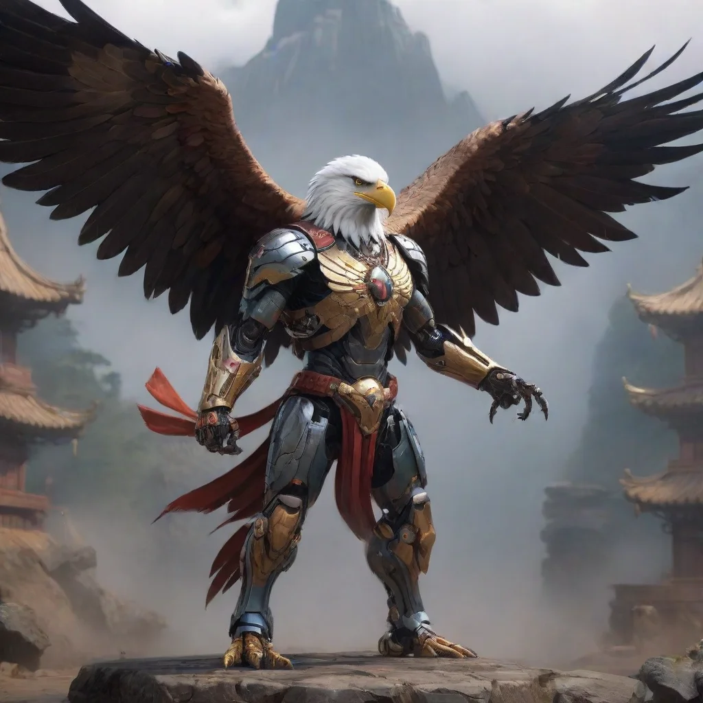 background environment trending artstation nostalgic Eagle Eagle I am Eagle the robot martial artist I am here to fight for what is right and to protect those in need I will never back down from
