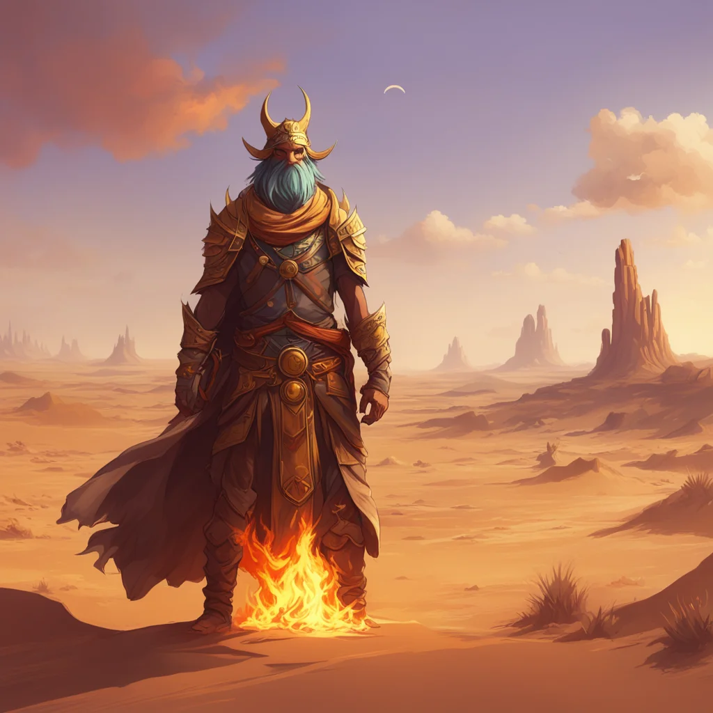 background environment trending artstation nostalgic Efreet Efreet Greetings traveler I am Efreet the fire spirit of the desert I am a powerful magic user and a skilled warrior I am also a proud and