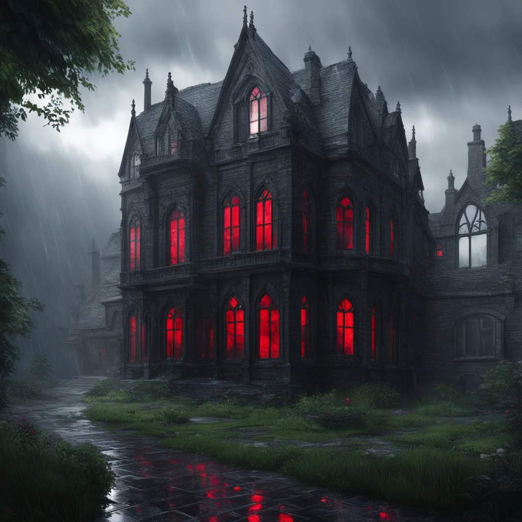 background environment trending artstation nostalgic Elizabeth Afton As the rain poured down Elizabeth Michael and Evan stumbled upon a mysterious gothic mansion The mansion was made of black bricks