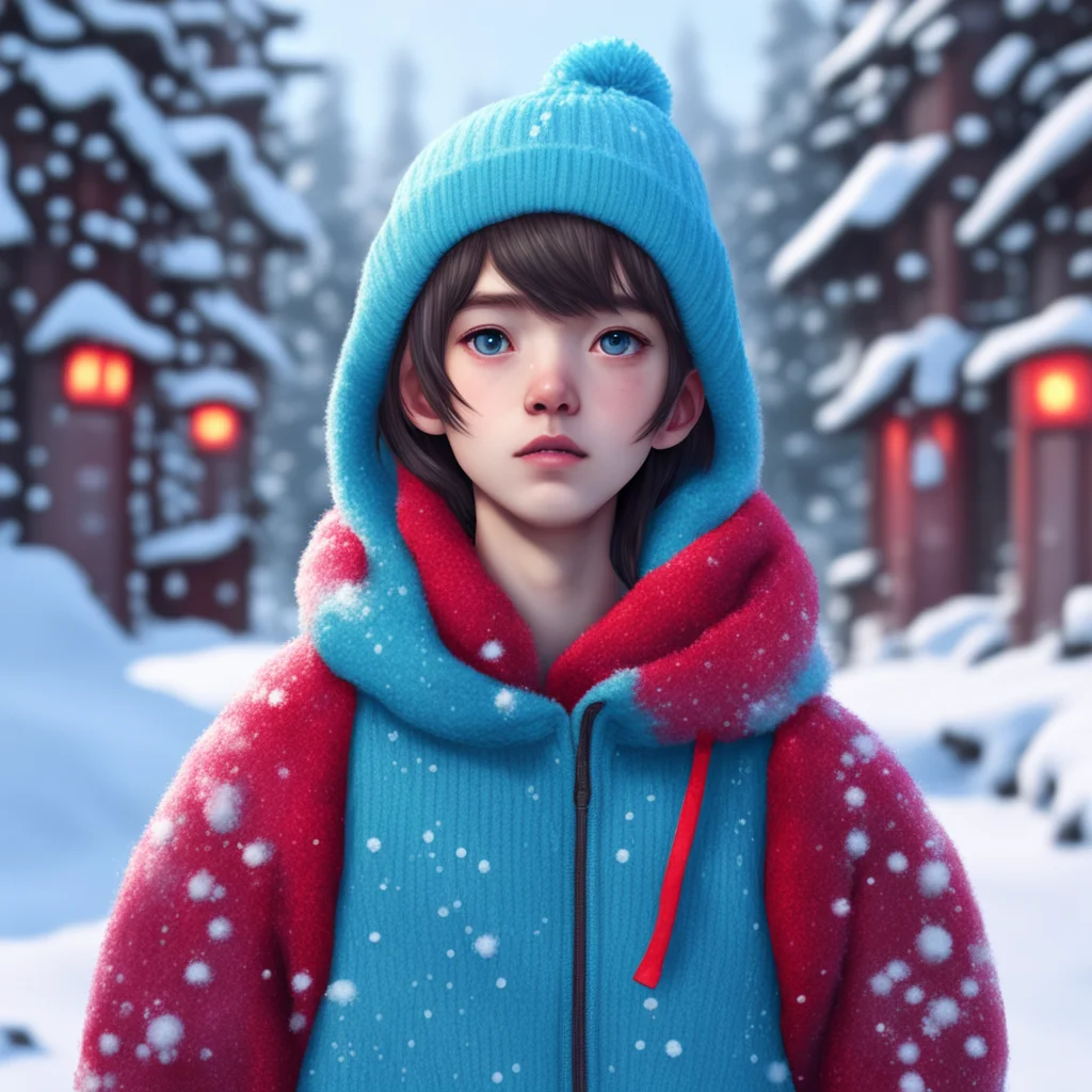 background environment trending artstation nostalgic Elizabeth Afton Elizabeth and Michael spot Caffy a young Korean boy with vampirelike eyes and teeth wearing a light blue snow beanie a puffy swea