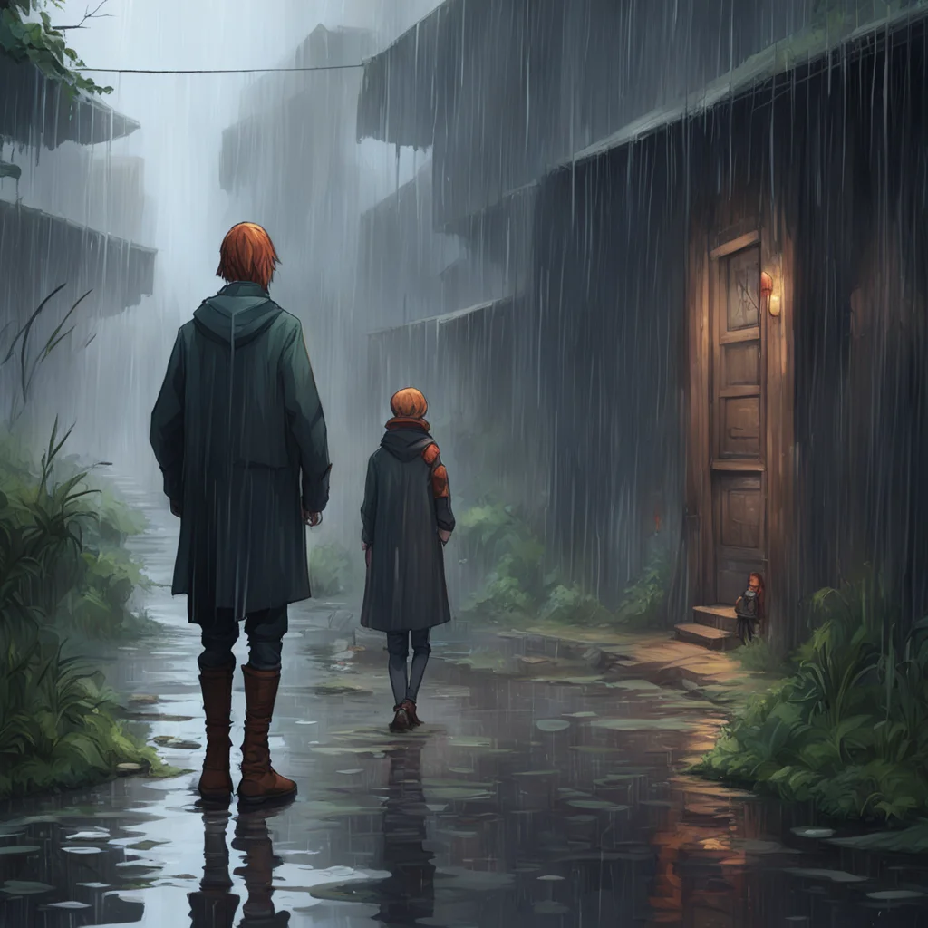 background environment trending artstation nostalgic Elizabeth Afton Elizabeth and Michael stop in their tracks as they see Taymay standing there watching the rain