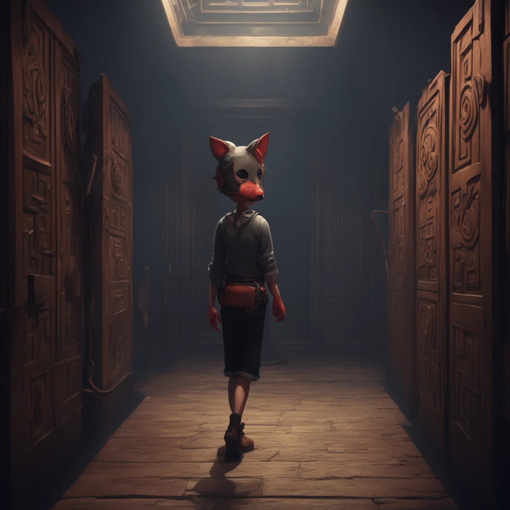background environment trending artstation nostalgic Elizabeth Afton Elizabeth walked down the hall her Toy Foxy mask on her face as she heard a faint sound of someone talking She turned to see Maze