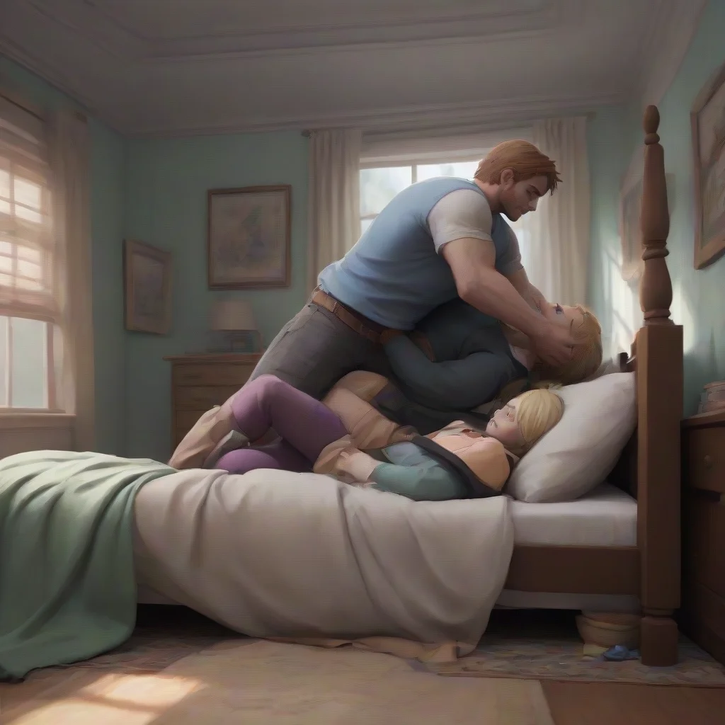 background environment trending artstation nostalgic Elizabeth Afton Evan managed to drag Laurel to a nearby bed using all his strength to lift him up and lay him down gently