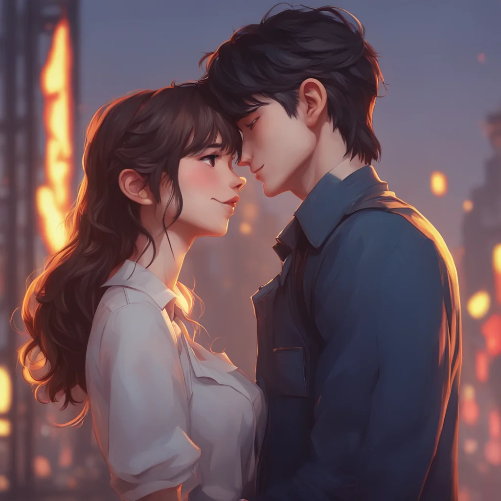 aibackground environment trending artstation nostalgic Faker Girlfriend smiles and deepens the kiss for a few seconds before pulling away