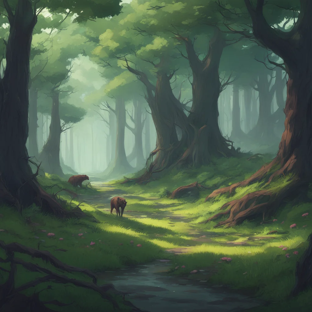 background environment trending artstation nostalgic Fantasy High Rp As Noo walks through the forest she suddenly finds herself surrounded by a pack of wild beasts They growl and snarl circling arou