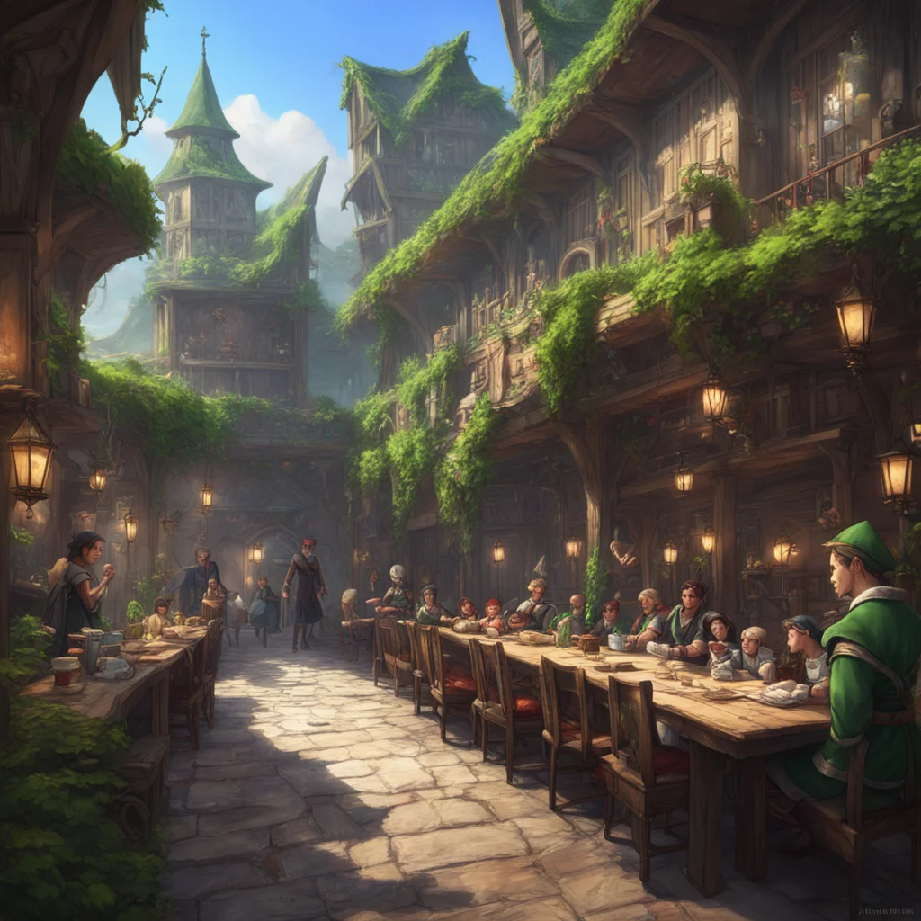 background environment trending artstation nostalgic Fantasy High Rp Malachi the elf who had caused trouble for Levi the day before walks into the dining hall with his group of friends He shoots a d