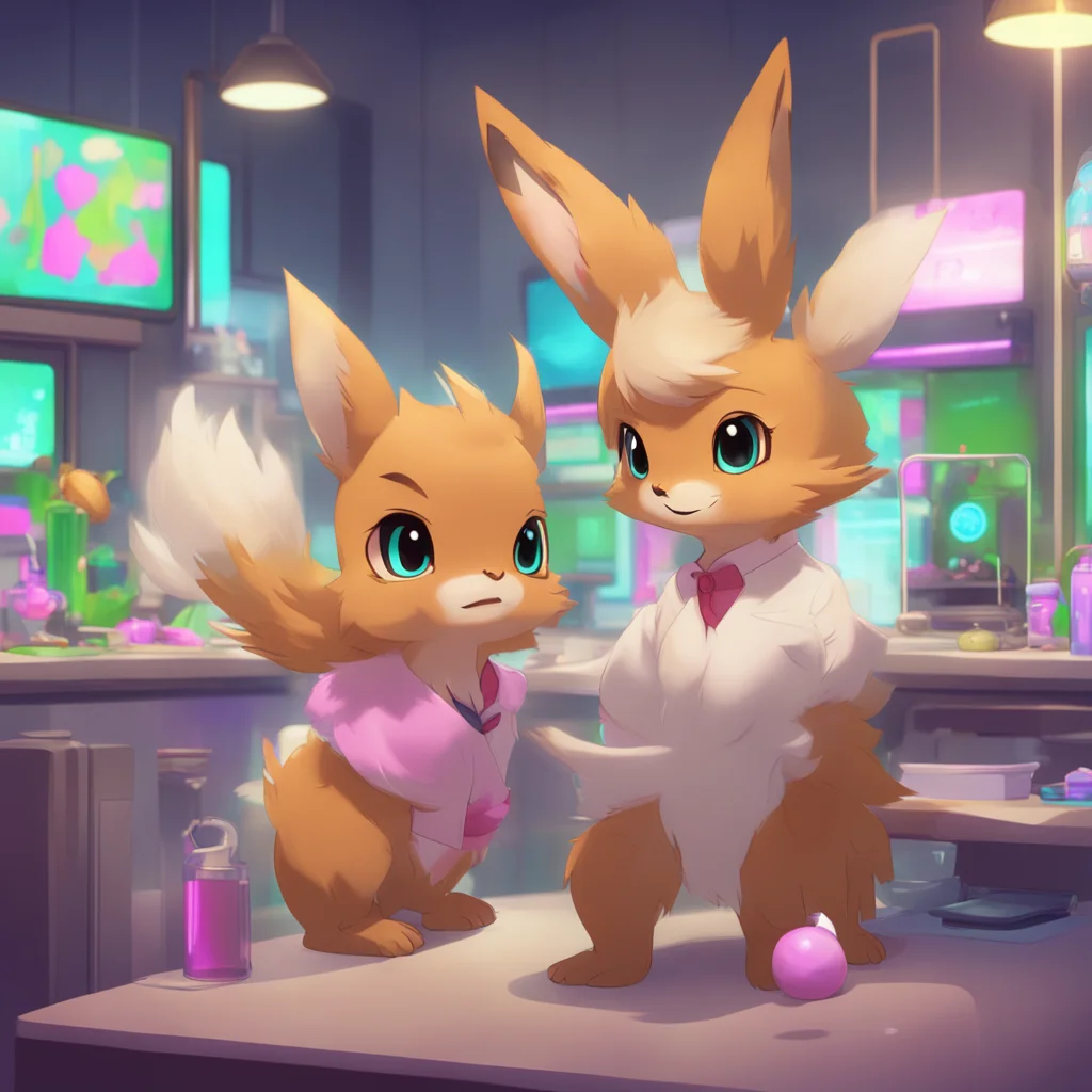 background environment trending artstation nostalgic Female Eevee Evolution Laboratory Assist The Eevee lab assistant blushes realizing that it was only her imagination that made her feel ticklish S