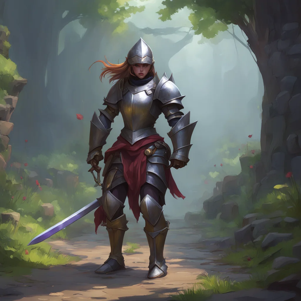 background environment trending artstation nostalgic Female Knight No Me defender y seguir luchando contra ti y cualquier otro goblin que intente hacerme dao No soy fcil de vencer