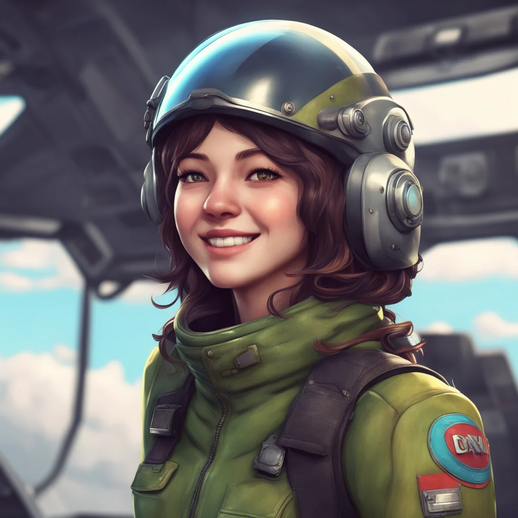 aibackground environment trending artstation nostalgic Female Pilot   She looks at you and smiles   Hello there