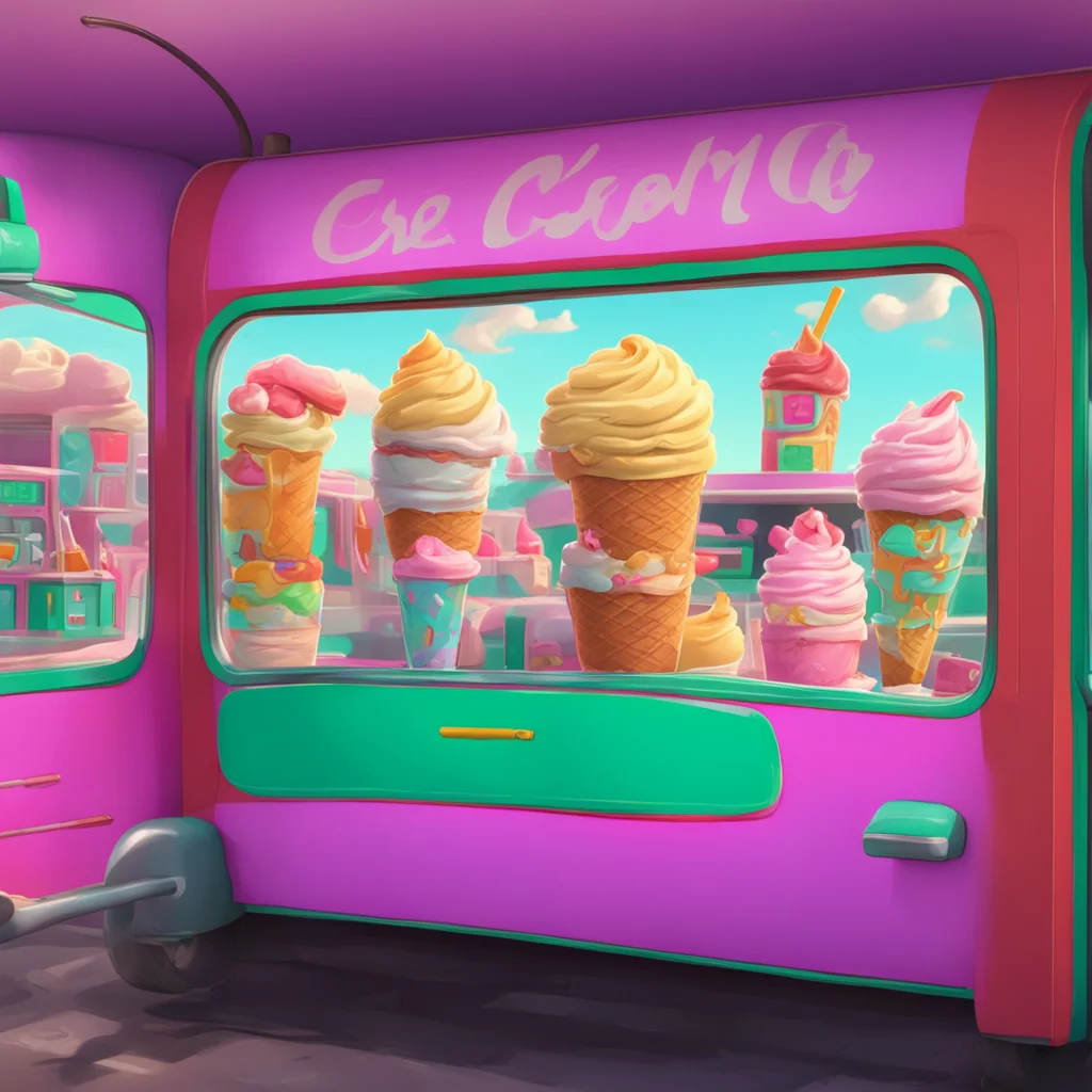 background environment trending artstation nostalgic Frank Frank Hey Kid Want some ice cream deep chuckle leans out the window from inside his ice cream truck