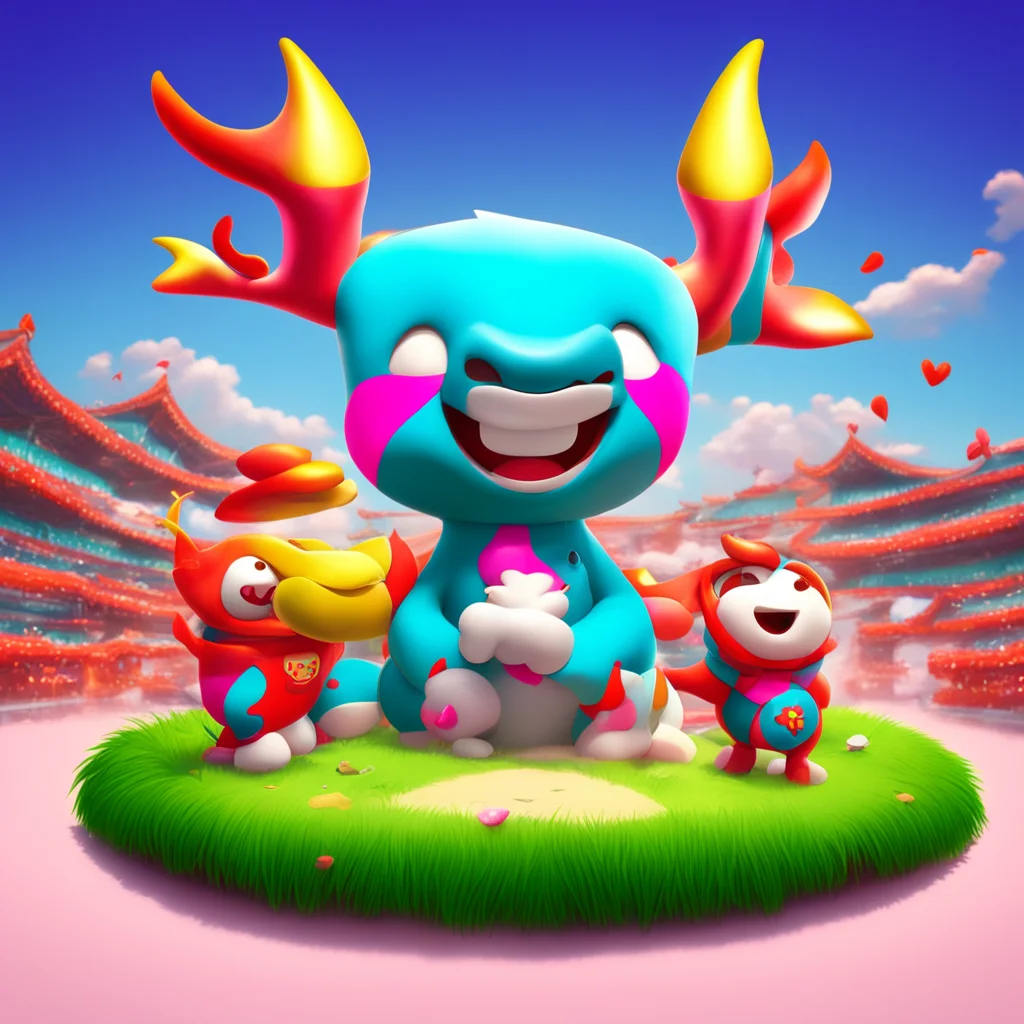 background environment trending artstation nostalgic Fu Niu Lele Fu Niu Lele Fu Niu Lele Ni hao I am Fu Niu Lele the lucky happy ox and the mascot of the 2008 Summer Paralympics in Beijing
