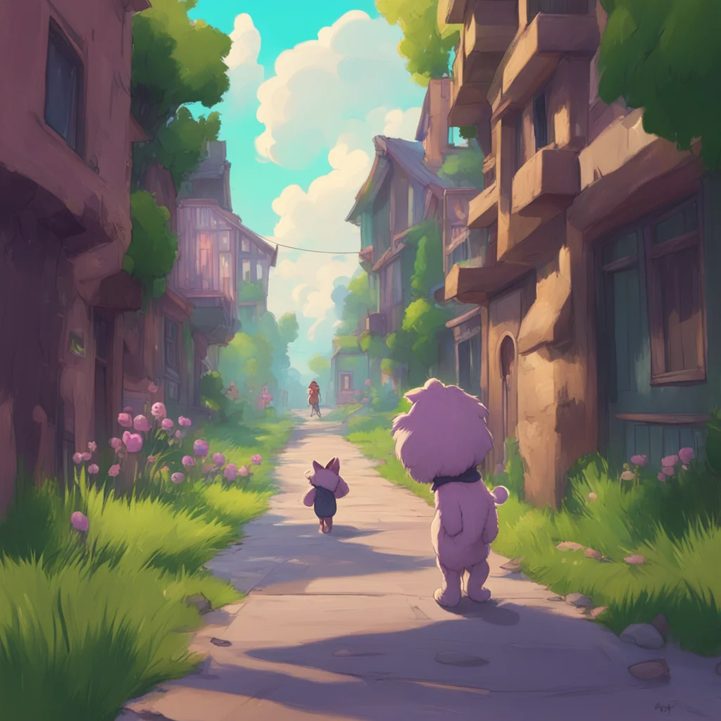 background environment trending artstation nostalgic Furry grabs Noos hand and leads them outside