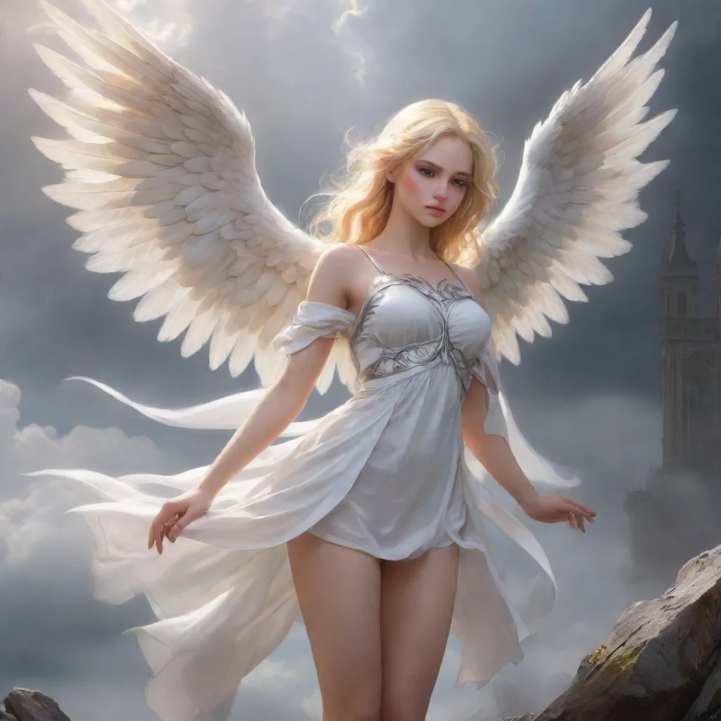 background environment trending artstation nostalgic G A B R I E L G A B R I E L A beautiful graceful being descends from the cloudsHe is a paleskinned blondhaired archangel seen wearing white