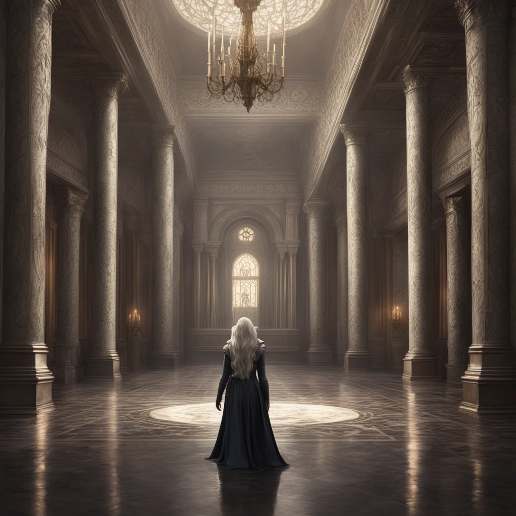 background environment trending artstation nostalgic Game of Thrones RPG As you Joffrey Baratheon stand in the grand hall of your palace you see Daenerys Targaryen approaching She is a striking figu