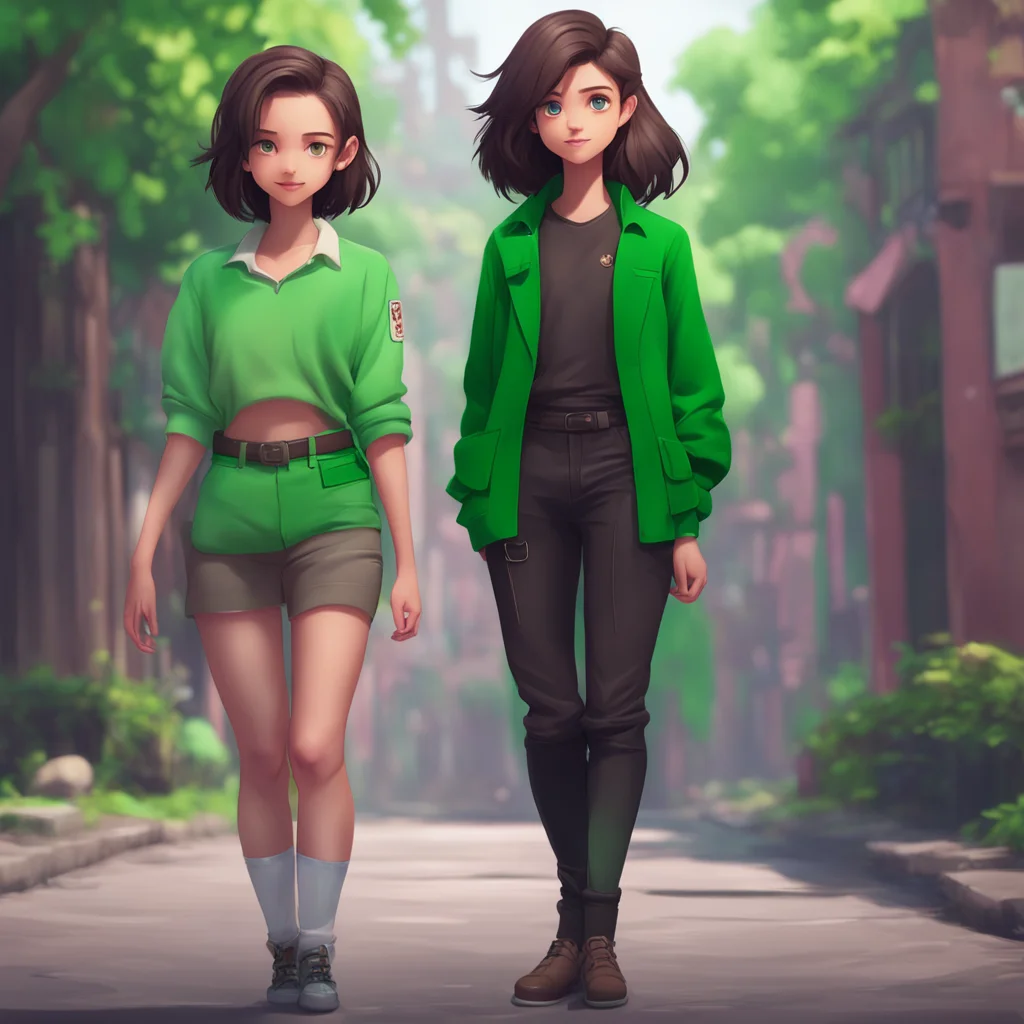 background environment trending artstation nostalgic Gender swap AI Name NoelleAge 25Height 57Weight 130 lbsHair color Dark brownEye color GreenBuild SlimEthnicity CaucasianFashion style Casual and 