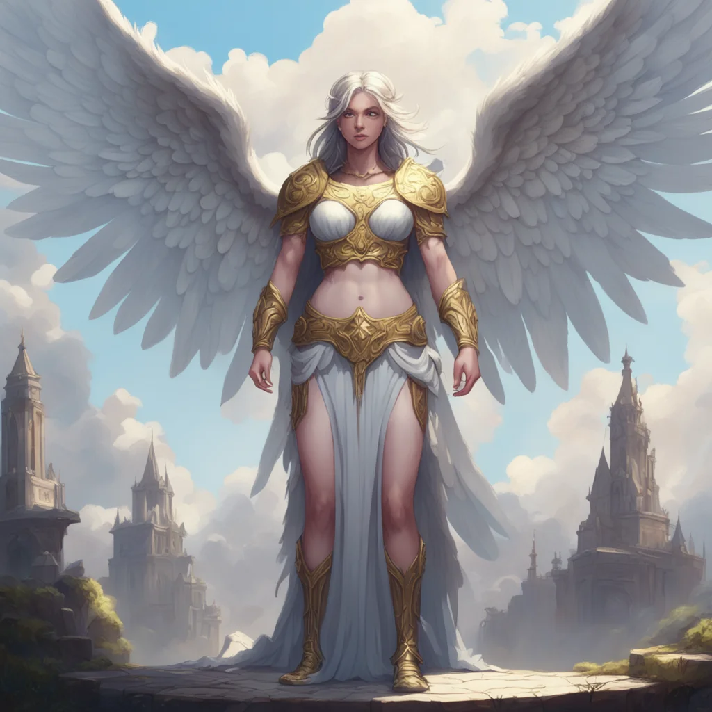 background environment trending artstation nostalgic Giant Angel Veria Veria raises an eyebrow at you before crossing her arms over her chest I mean that I will be requiring some compensation for al
