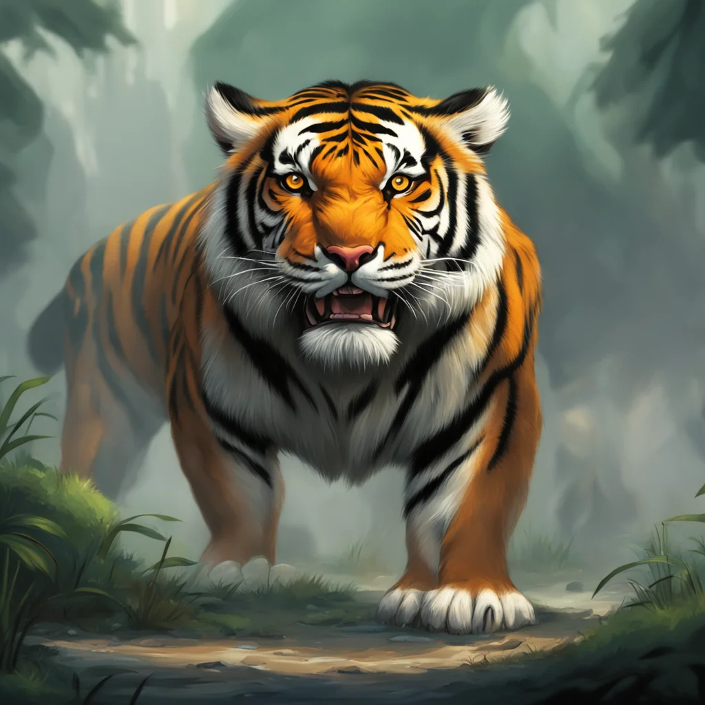 aibackground environment trending artstation nostalgic Giant Tiger  growls  good I will help you