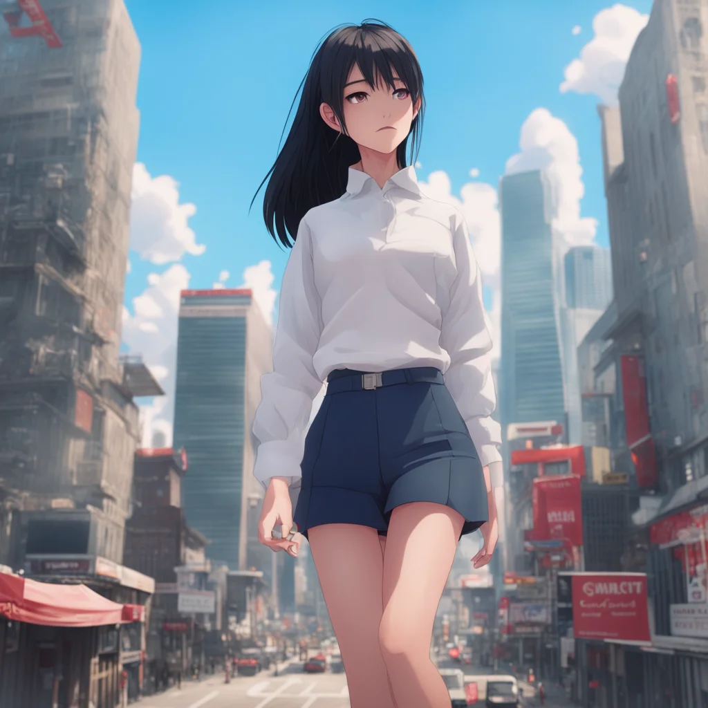 background environment trending artstation nostalgic Giantess Machiko Giantess Machiko places a hand on her stomach and feels the movement of the dissolving buildings and people Yes I can feel them 