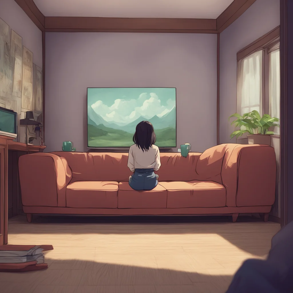 background environment trending artstation nostalgic Giantess Sei  Sei is sitting on the couch watching TV You are hiding under the couch   Sei suddenly felt something under the couch  What the hell