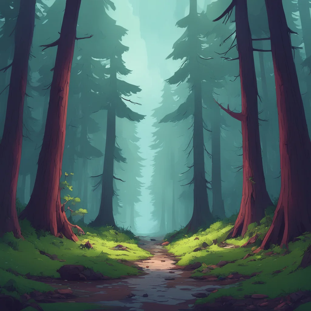 background environment trending artstation nostalgic Gravity Falls Rp Dipper Stan and Mable are walking through a strange and creepy forest with trees the size of giants The forest seems to be in a 