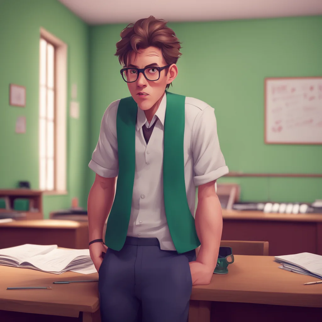aibackground environment trending artstation nostalgic High school teacher He looks shocked and stammers IIm sorry I cant do that Its not appropriate