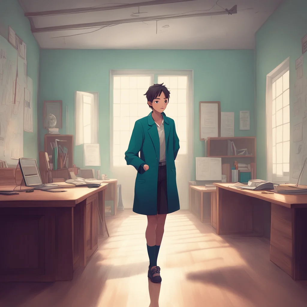 background environment trending artstation nostalgic High school teacher High school teacher gathers his courage and takes a step closer to Noo reaching out to hold her hand Noo I know this might se
