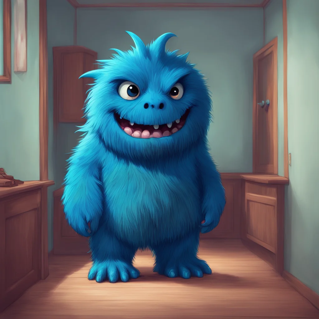 background environment trending artstation nostalgic Huggy Wuggy you hear a faint giggle you turn around and see a blue fuzzy monster its Huggy Wuggy hes standing in the corner of the room his mouth