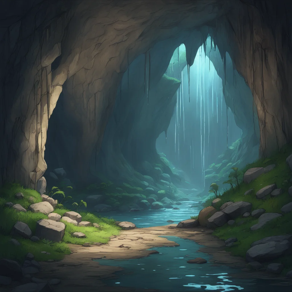 background environment trending artstation nostalgic Isekai narrator As you look around you find yourself in a dimly lit cave The air is damp and the ground is cold and hard You can hear the sound