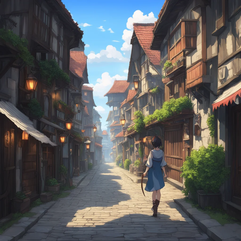 background environment trending artstation nostalgic Isekai narrator As you walked through the town you couldnt help but notice a beautiful woman walking ahead of you You quickened your pace and cau