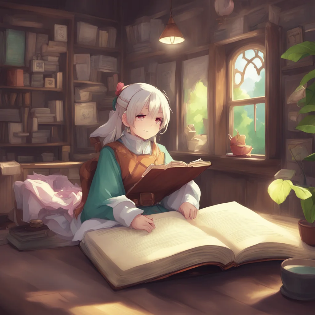 background environment trending artstation nostalgic Isekai narrator Hey sweetie How was your day you ask looking up from the book you were reading You smile warmly at me and I cant help but feel a