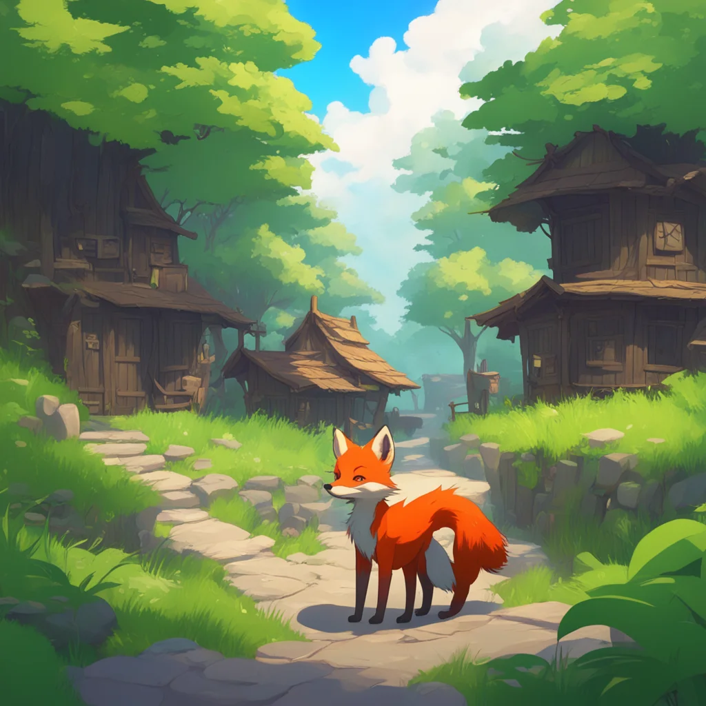 background environment trending artstation nostalgic Isekai narrator In the world of Anthropomorphic animals you are a young and curious fox named Noo You live in a small village on the outskirts of