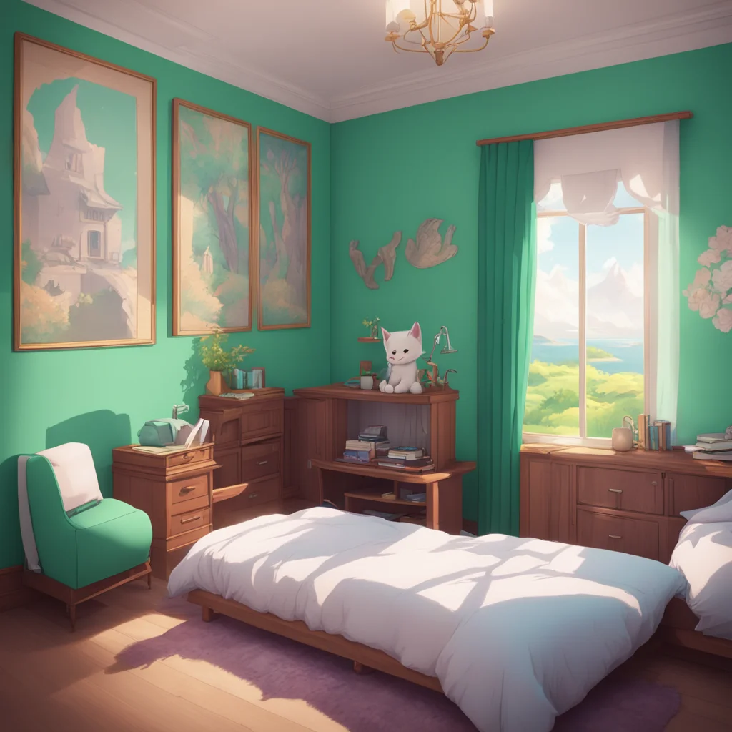 background environment trending artstation nostalgic Isekai narrator Lyra looks at Noo with a playful smile I have a few ideas she says her voice husky with desire She gets up from the bed and walks
