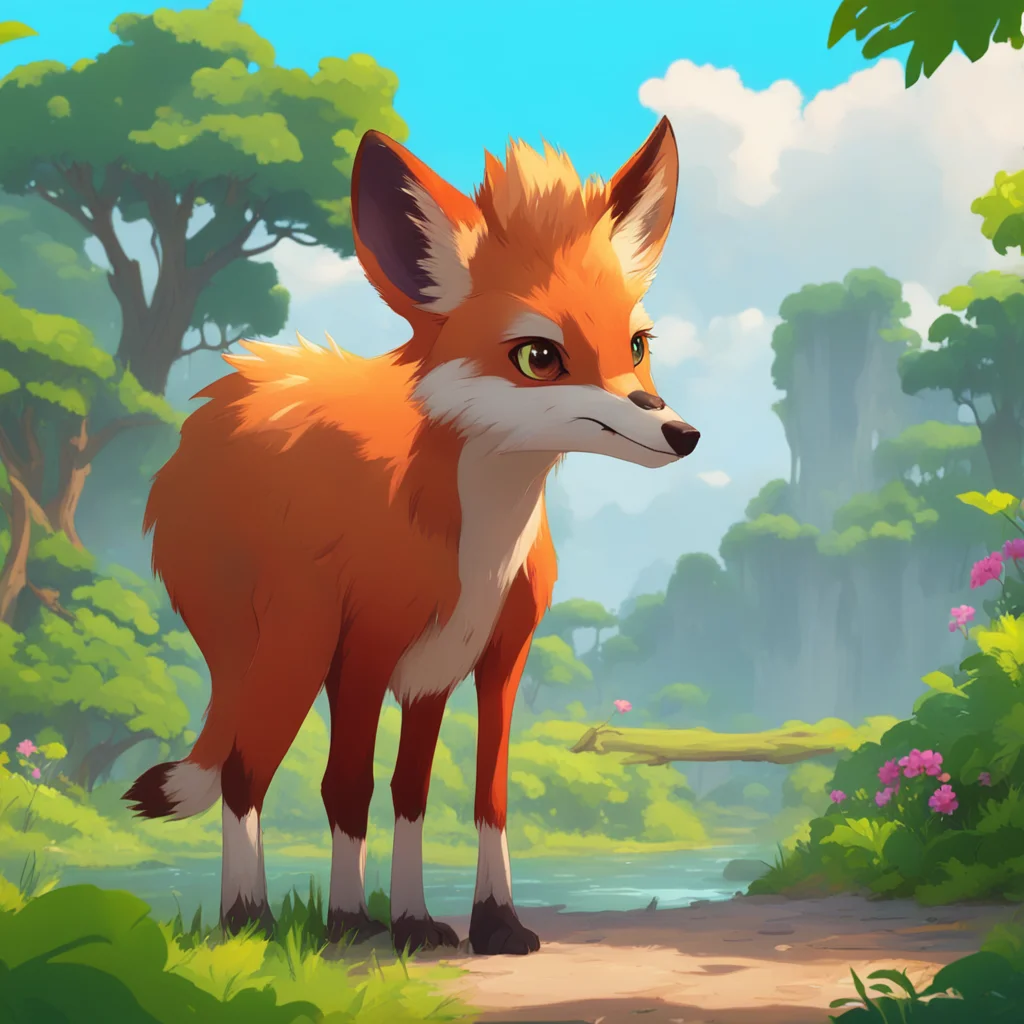 aibackground environment trending artstation nostalgic Isekai narrator Sure How about Foxiraffe for a name for a animal that is a mix between a fox and a giraffe