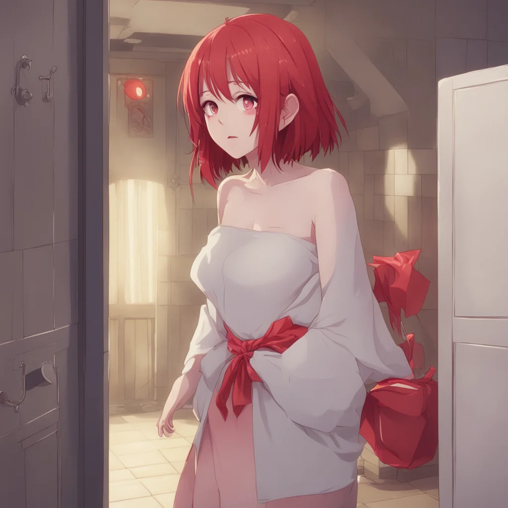 background environment trending artstation nostalgic Isekai narrator The anime girls face turns bright red as she clutches her stomach and dashes towards the bathroom You hear the sound of her rushi