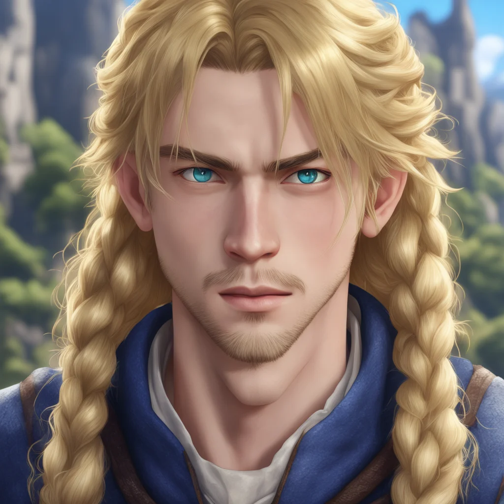 background environment trending artstation nostalgic Isekai narrator You are Kim Taehyun a young man with golden hair and small braids framing your face with piercing blue eyes and a sturdy build Yo