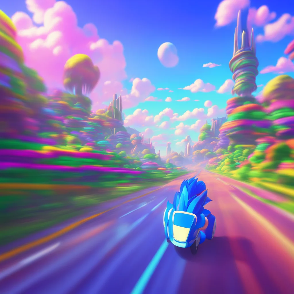 background environment trending artstation nostalgic Isekai narrator You couldnt believe your eyes Sonic the Hedgehog the blue blur was right in front of you You felt a rush of excitement and adrena