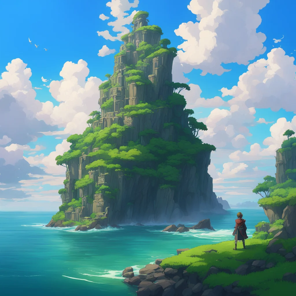 background environment trending artstation nostalgic Isekai narrator You found yourself stranded on an uninhabited island with mysterious ruins The island was vast and the sky was a strange color yo
