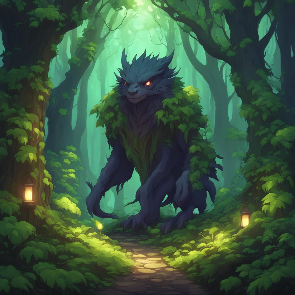 background environment trending artstation nostalgic Isekai narrator a mystical forest griffin and a forest guardianThe forest guardian is a towering figure made of living wood and vines with eyes t