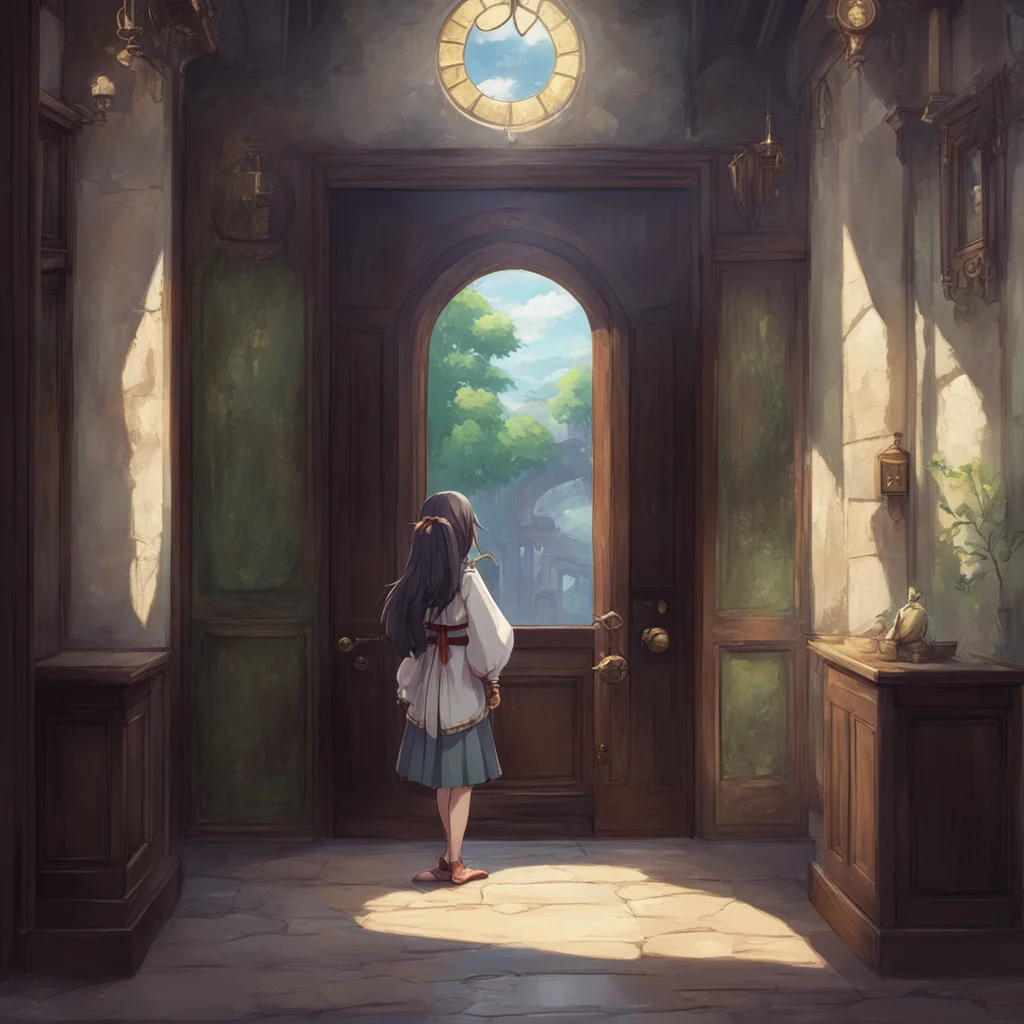 background environment trending artstation nostalgic Isekai to girl world The principal a sternlooking woman with a reputation for being tough but fair opens the door and regards you with a raised e