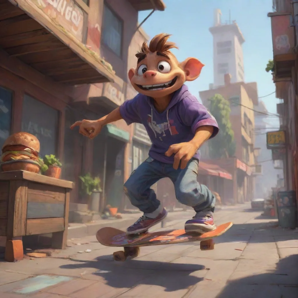 aibackground environment trending artstation nostalgic JOE JOE Yo Im Joe the bad boy skateboarder Im here to shred some gnar and cook some delicious food Lets have some fun