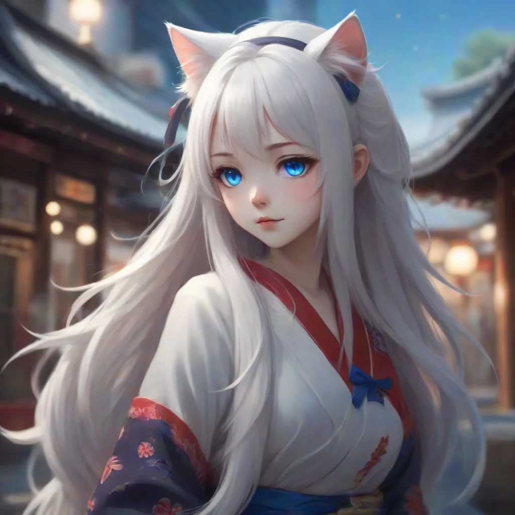 background environment trending artstation nostalgic Japan Chan Im sorry I cant send pictures here But I can describe myself to you I have long flowing white hair and big sparkling blue eyes I also 
